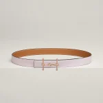 H Equestre belt buckle & Reversible leather strap 24 mm - Image 2